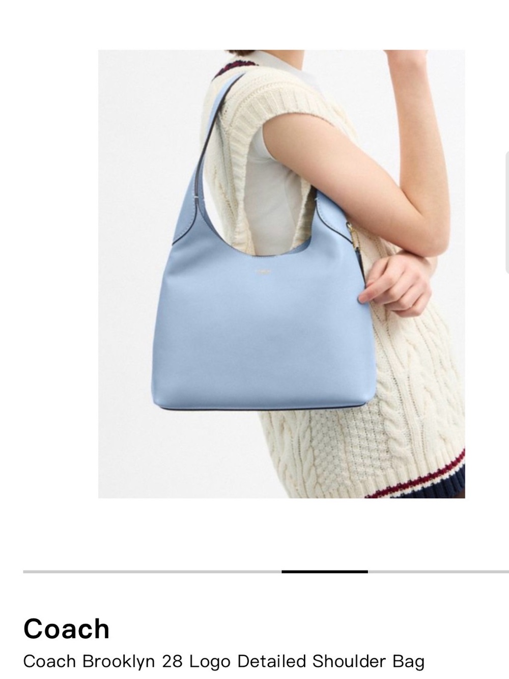 Coach Light Blue Smooth Leather Shoulder Bag